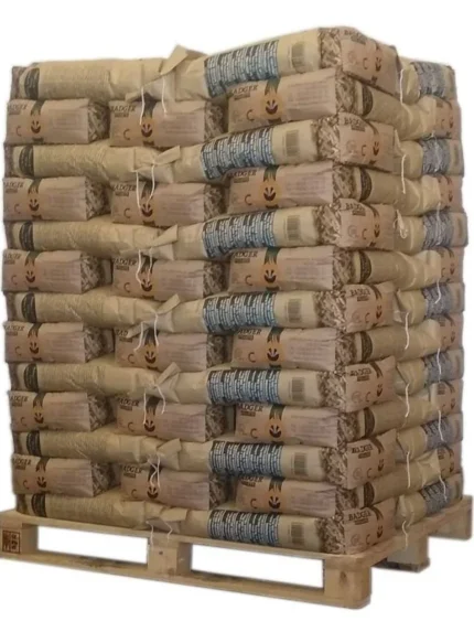 65 Sacs Bois de Granulés Badger – Palette de 65 Sacs de 15 kg